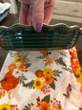 Emile Henry 9” pie dish France Embossed Ceramic Mark